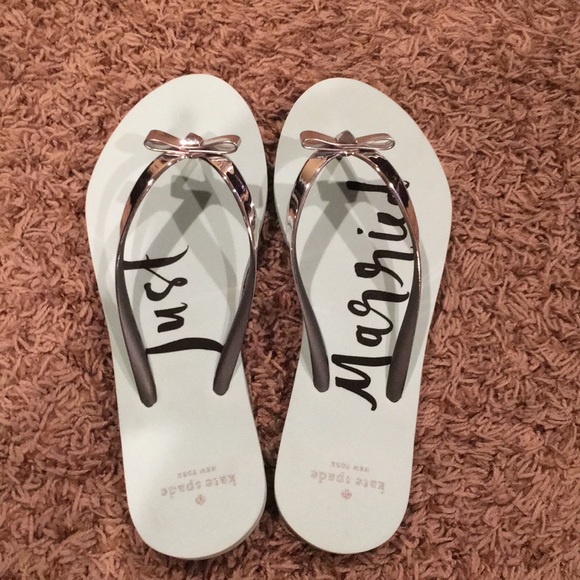 just married kate spade flip flops
